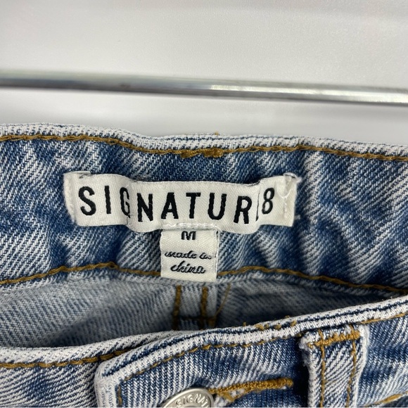 Signature 8 high waist distressed straight jeans Sz M knee holes 28x29 - Picture 4 of 11